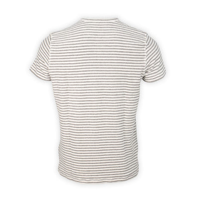 T-Shirt - Striped Terry Cloth Cotton Short Sleeves 