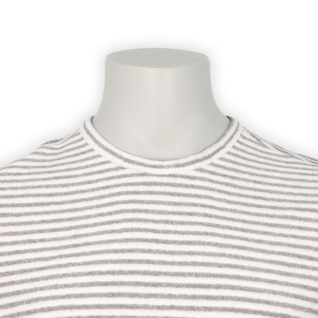T-Shirt - Striped Terry Cloth Cotton Short Sleeves 
