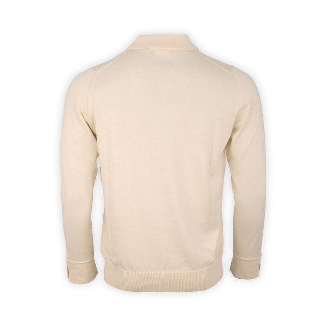 Sweater - Cotton Crew Neck + Shirt Collar 