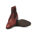 Boots - GALWAY Limited Edition Grained Leather, Harris Tweed & Rubber Soles Lace-Ups 