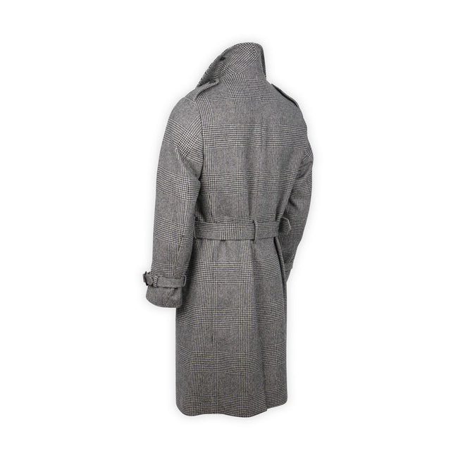 Double-Breasted Trench Coat - Prince-Of-Wales Wool & Polyester Reversible