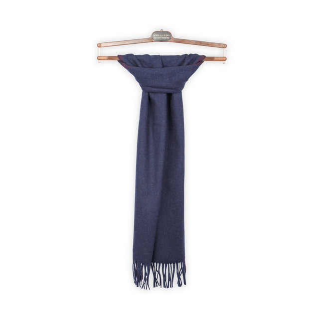 Scarf - Camel Hair Reversible With Border + Fringes 
