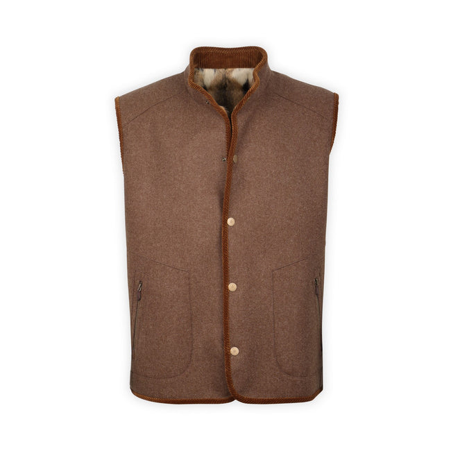 Waistcoat - HECTOR Loden Wool Buttoned Fur-Lined