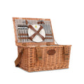 Picnic Basket - CONCORDE Checkered Fabric & Wicker For 4 Persons