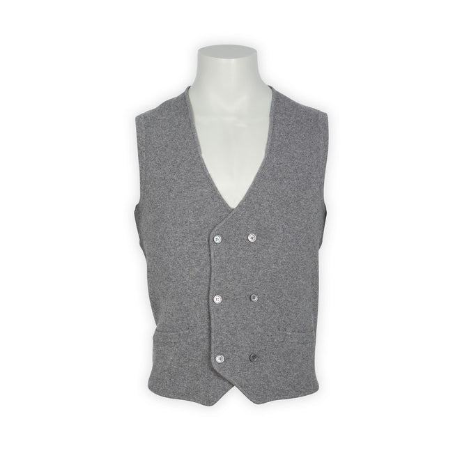 Cardigan - Wool & Cashmere Sleeveless Double-Breasted  