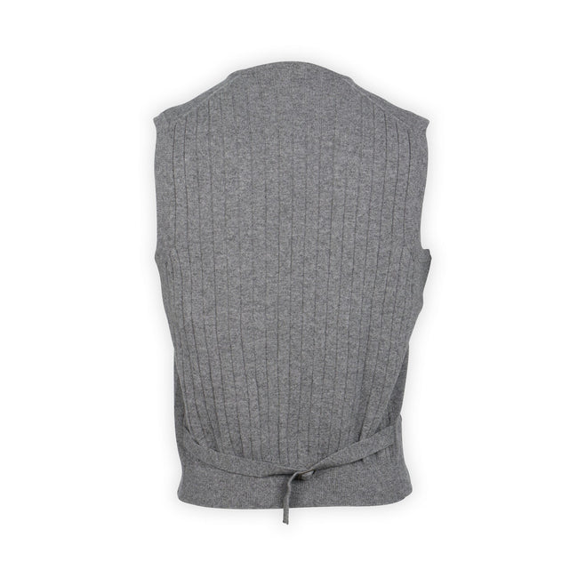 Cardigan - Wool & Cashmere Sleeveless Double-Breasted  