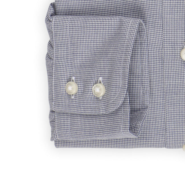 Shirt - Houndstooth Cotton Single Cuff