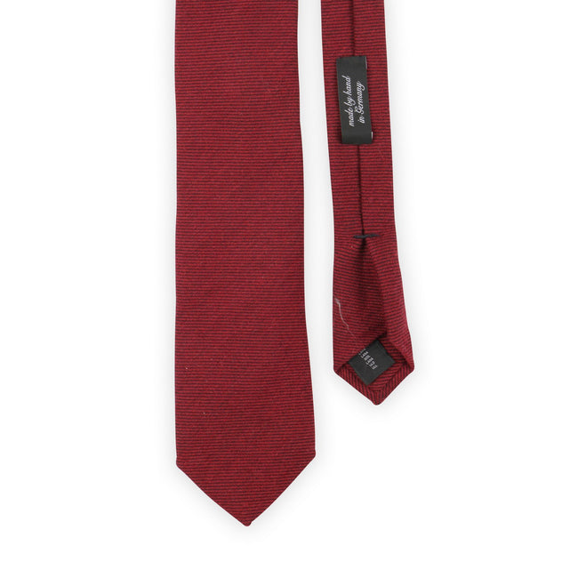 Tie - Plain With Thin Lines Wool Point Cut 