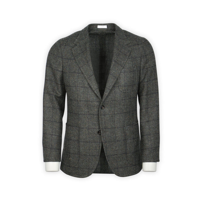 Blazer - Checkered Shetland Wool Unfinished Sleeves