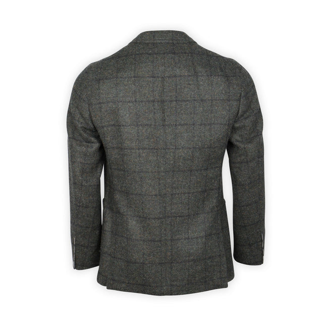 Blazer - Checkered Shetland Wool Unfinished Sleeves