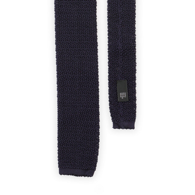 Tie - Knitted Silk With Embroidered Dot Square Cut