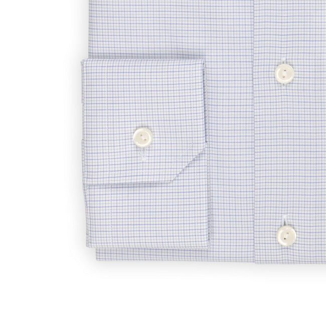 Shirt - Mini Checkered Cotton & Lyocell Single Cuff Slim Fit