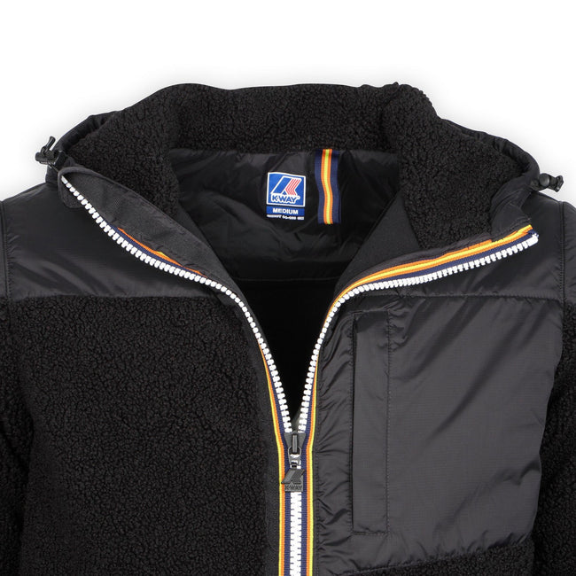 Jacket - "Le Vrai Neige" ORSETTO Sherpa & Nylon Hoody + Zipped