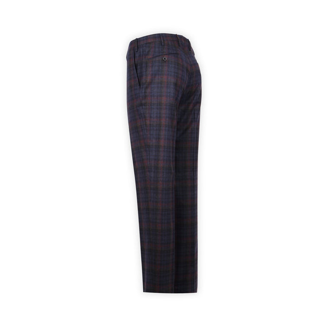 Pants - Checkered Flannel Wool & Polyamide 