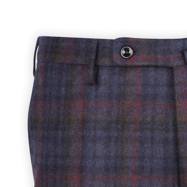 Pants - Checkered Flannel Wool & Polyamide 