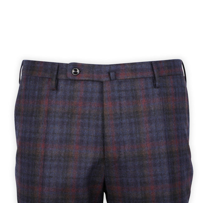 Pants - Checkered Flannel Wool & Polyamide 
