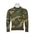 Sweater - Camouflage Print Merino Wool Crew Neck 