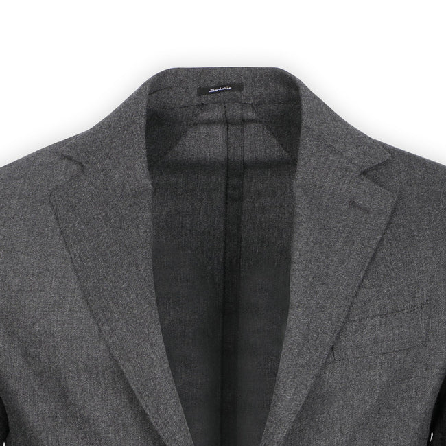 Two-Piece Suit - Plain Wool, Nylon, Cashmere Stretch Unfinished Sleeves