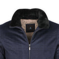 Jacket - Prince-Of-Wales Cashmere Removable Fur Collar + Zipped