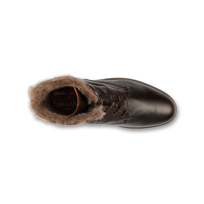 Boots - OYSTER Leather, Shearling Fur-Lined & Rubber Soles Lace-Ups