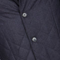Jacket - Quilted Wool & Suede High Collar Buttoned 