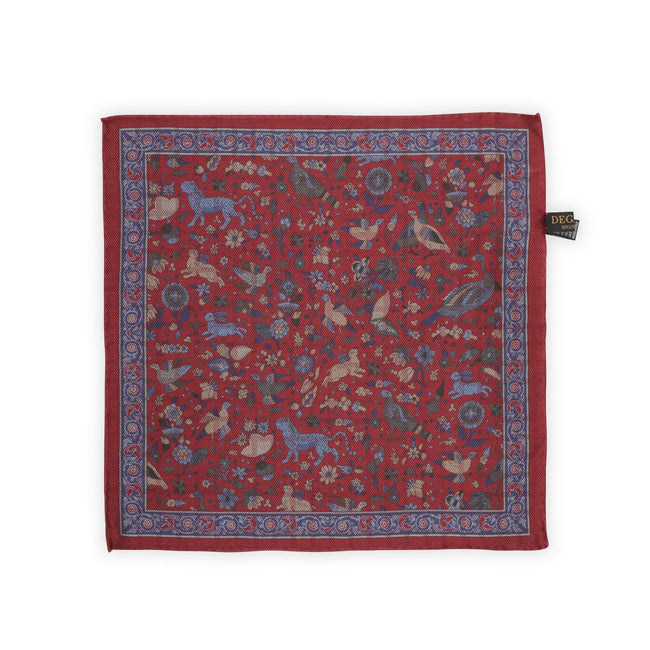 Pocket Square - Double Face Animal Hunting & Squares Silk 
