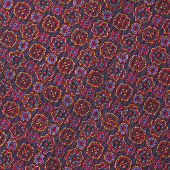 Pocket Square - Double Face Paisley & Flowers, Circles Silk 