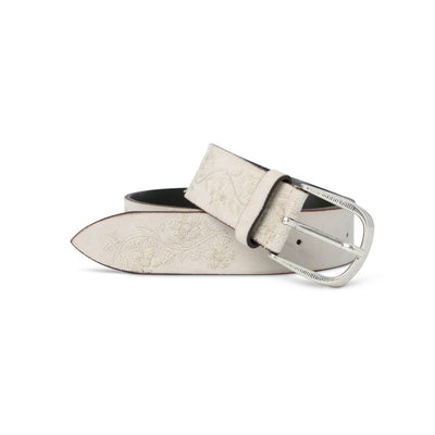 Belt Natural Leather Embroidered Coloured Drawings 