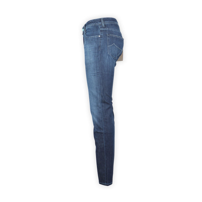Jeans - BARD Cotton, Viscose & Polyester Stretch Purple Blue Patch