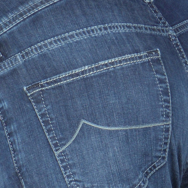 Jeans - BARD Cotton, Viscose & Polyester Stretch Purple Blue Patch