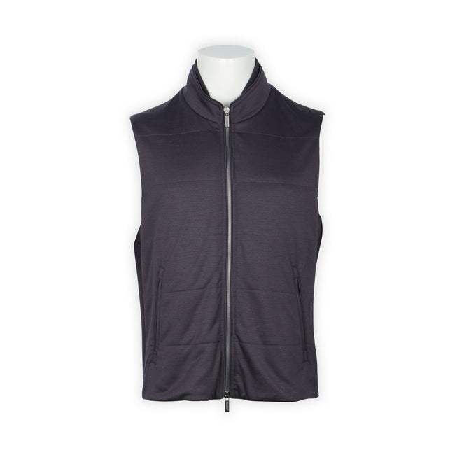 Waistcoat - Jersey Wool With Knitted Sides Zippped