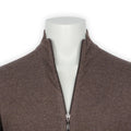 Zip-Up Sweater - Cashmere One Ply High Collar Zipped