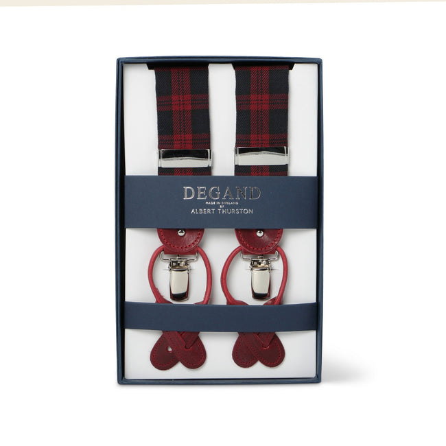 Suspenders - Tartan Wool & Leather Loops 