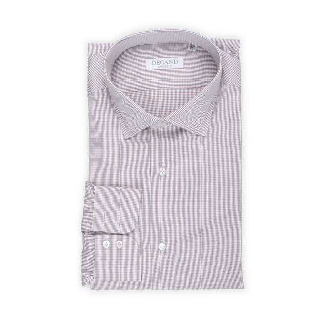 Shirt - Tricolor Checkered Cotton Single Cuff 
