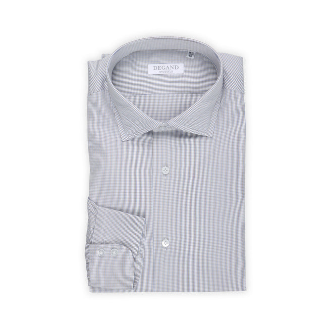 Shirt - Tricolor Checkered Cotton Single Cuff 