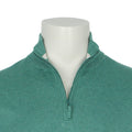 Quarter-Zip Sweater - STOWBRIDGE Cotton, Silk & Cashmere Stand-Up Zipped Collar 