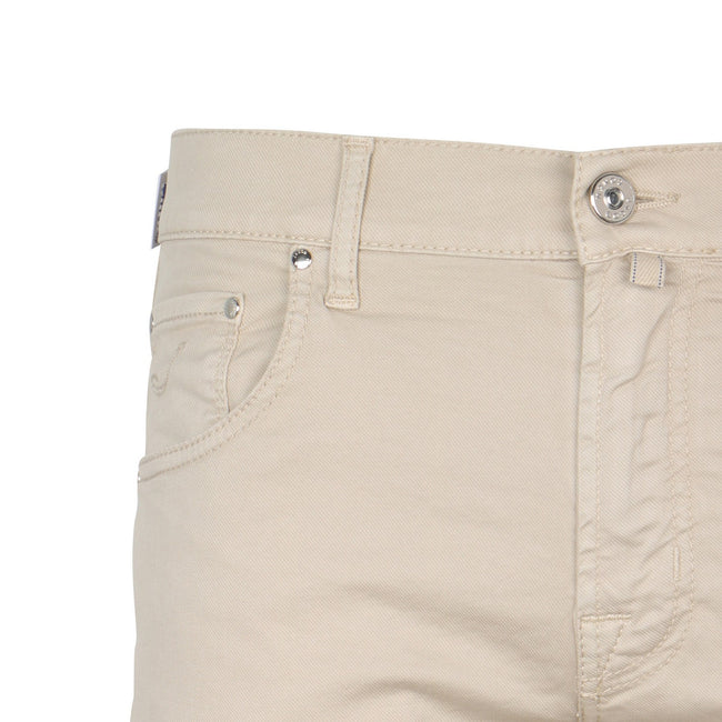 Bermuda Shorts - NICOLAS Cotton & Lyocell Stretch White Patch 