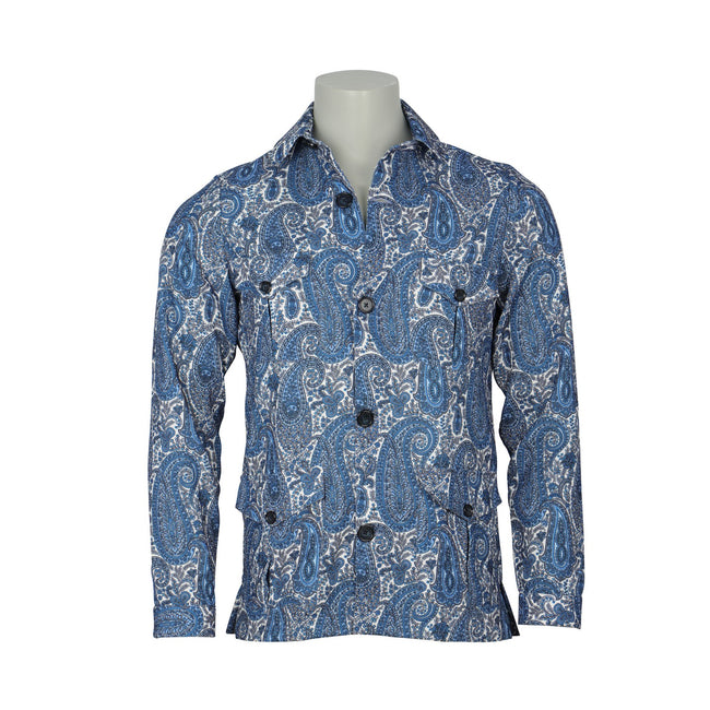 Overshirt - Paisley Print Polyester Buttoned 
