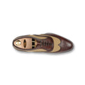 Wingtip Medallion Oxfords - MALVERN III Leather, Twill & Leather Soles Lace-Ups