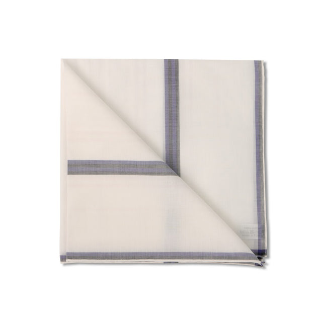 Striped 43 cm White Handkerchief