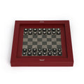 Burgundy Leather Backgammon and Chess