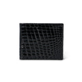 Black Crocodile Leather Billfold Cardholder
