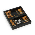 Black Leather Travel Backgammon