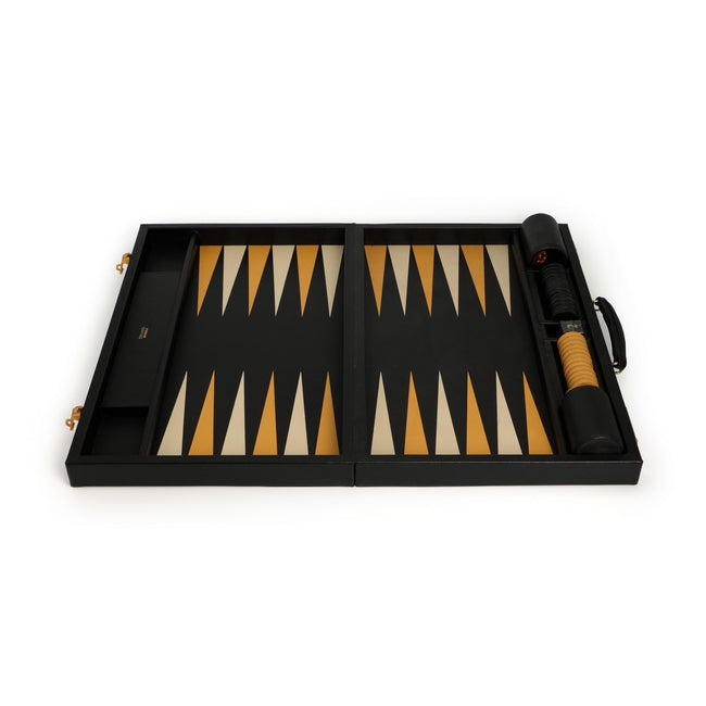 Black Leather Backgammon