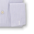 Shirt - Striped Cotton Double Cuff Italian Collar