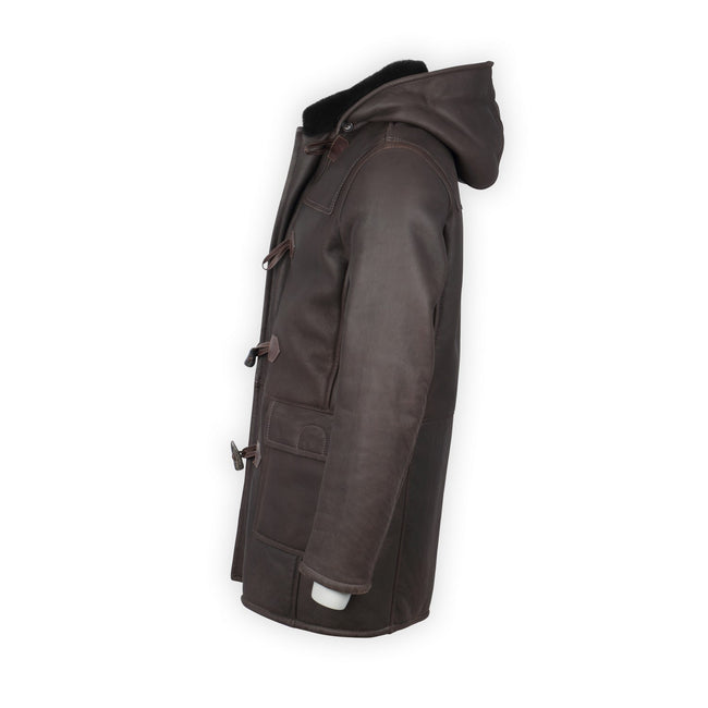 Jacket Duilio Sherlina Plain Colour Leather Detachable Hood