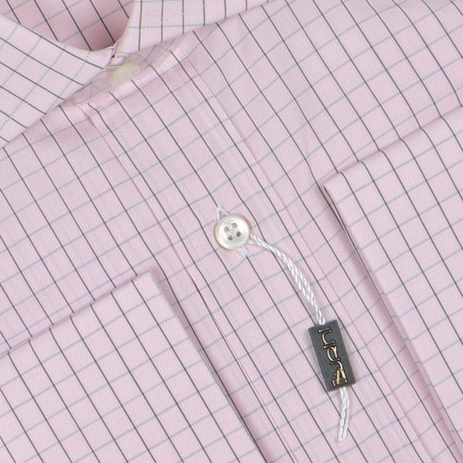 Shirt - Checkered Cotton Double Cuff