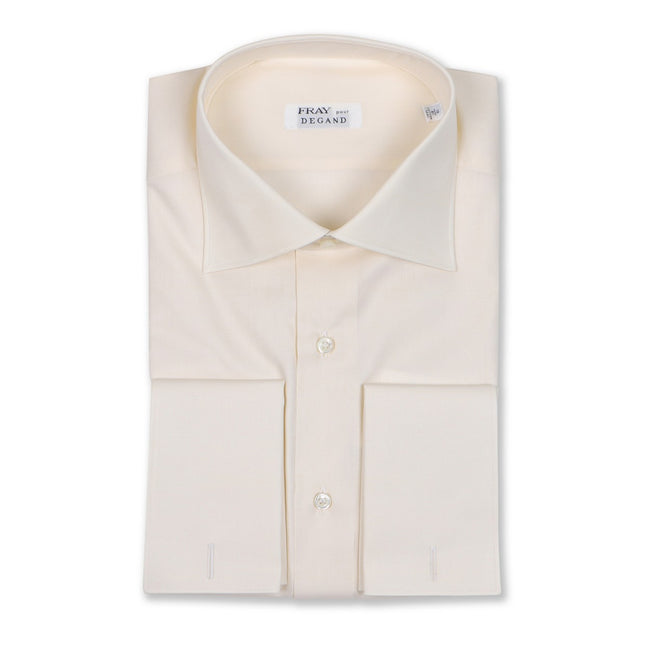 Plain Cream Beige Double Cuff Shirt