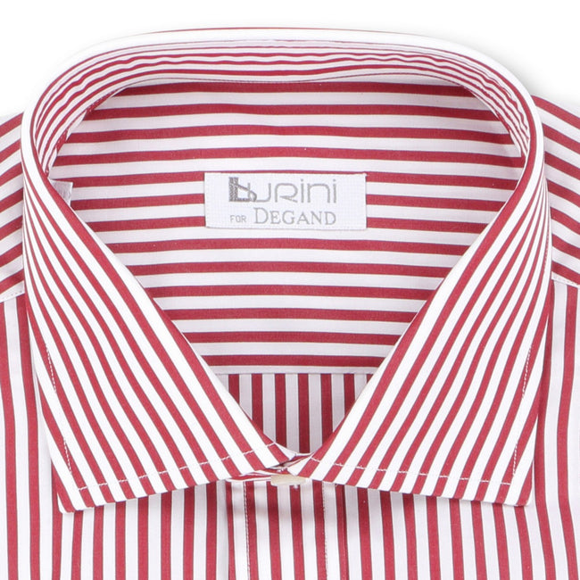 Striped Burgundy Double Cuff Shirt