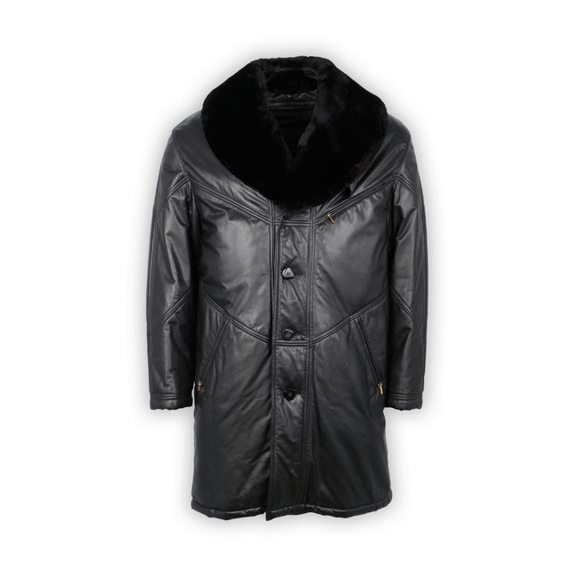 Jacket 3/4 LAND Plain Colour Leather Fur Collar 